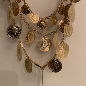 New vintage gold coin necklace